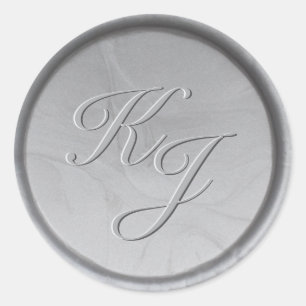 Monogram Initials Silver Wax Seal Sticker