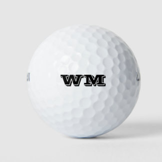 Monogram Initials Simple Bold Sports Font Text Golf Balls
