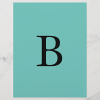 Monogram Initials Teal Blue Colourful Custom Name