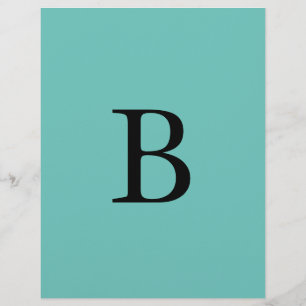 Monogram Initials Teal Blue Colourful Custom Name Letterhead