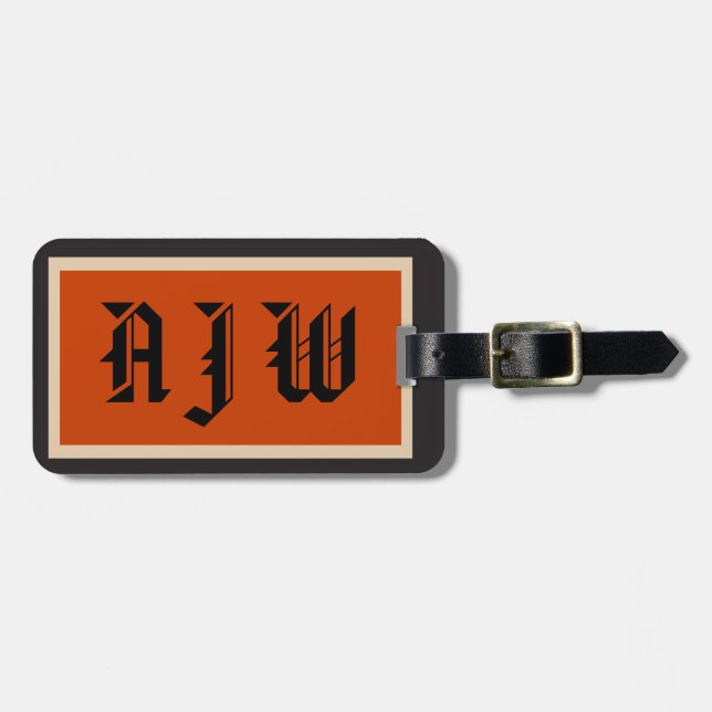 Monogram Initials traditional style Luggage Tag (Front Horizontal)