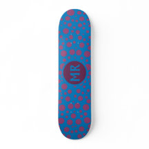 Monogram Initials Trippy Blue Purple Dots Spots 