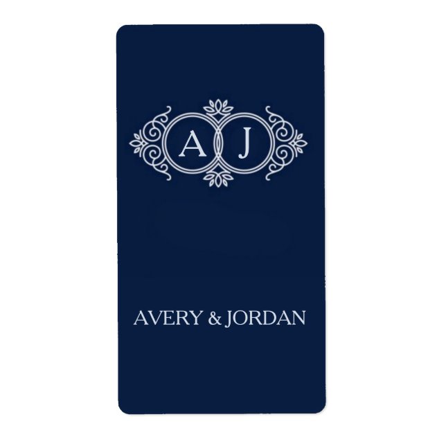 Monogram initials wedding  frame minimal design  (Front)