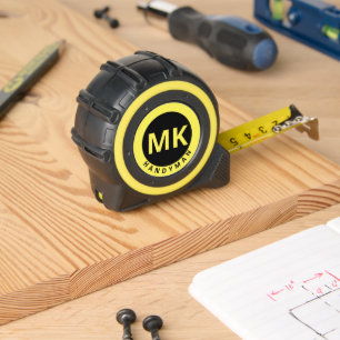 Monogram Initials Yellow Black Handyman Business  1