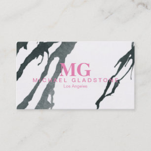 Monogram Ink Variation (pink) Business Card