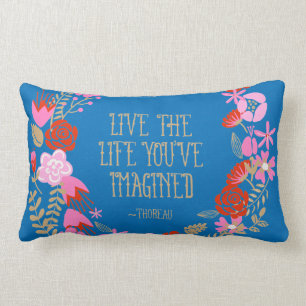 Monogram Inspiration Live Life Imagined Quote Lumbar Cushion