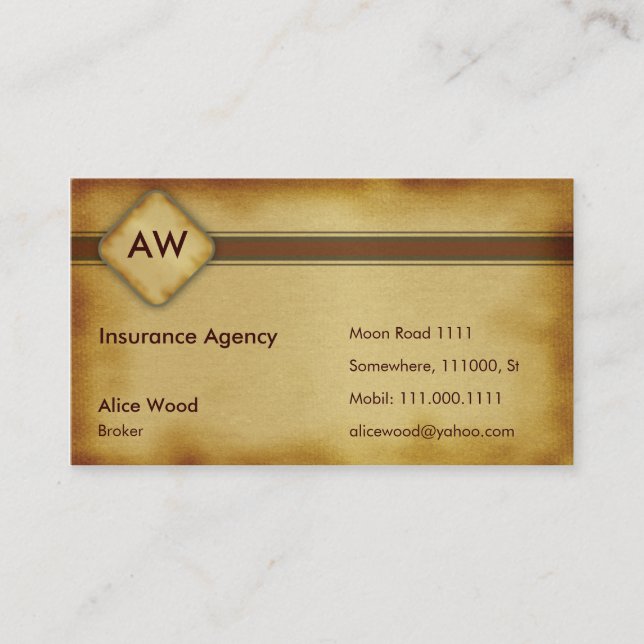 Monogram Insurance Business Card (Front)