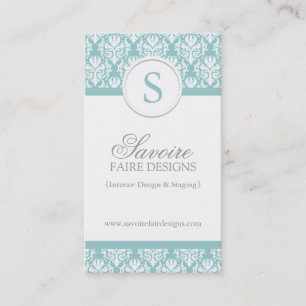 Monogram Interior Decorator Business Cards