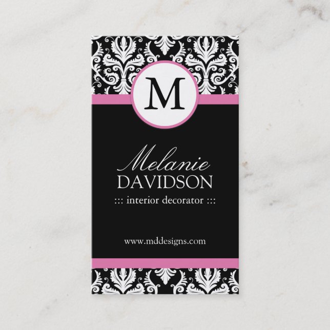 Monogram Interior Designing Business Cards (Front)