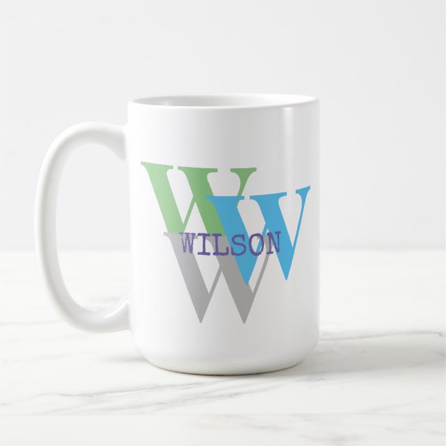 MONOGRAM INTIAL NAME  COFFEE MUG (Left)