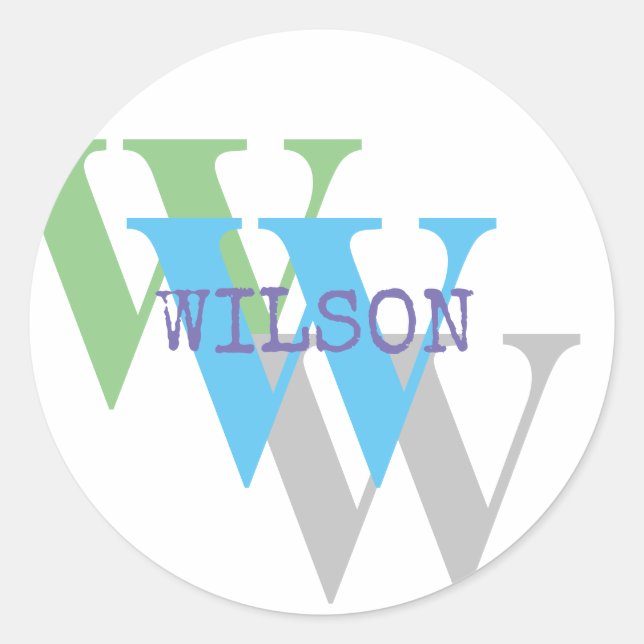 MONOGRAM INTIAL NAME Sticker personal word (Front)
