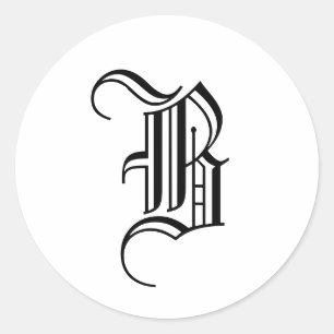Monogram Invitation Seal "B"  Old English Black
