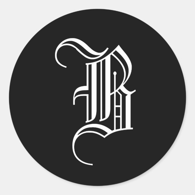 Monogram Invitation Seal "B"  Old English Style (Front)