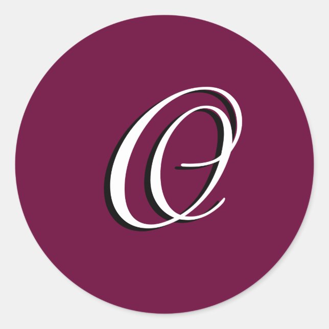Monogram Invitation Seal "O"  Customisable Wine (Front)