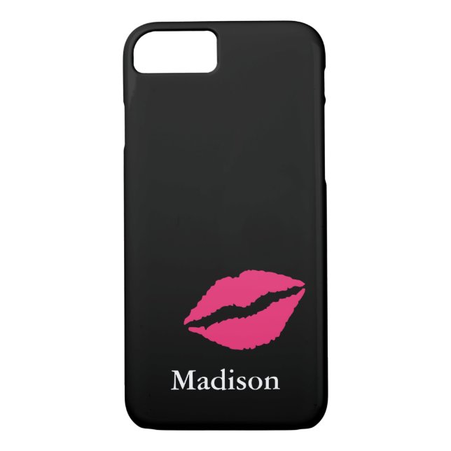 Monogram iPhone 7 Case with a Kiss (Back)