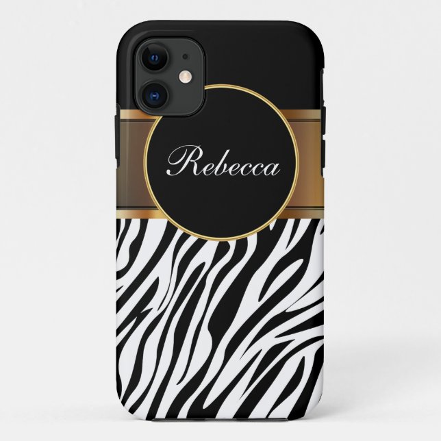 Monogram iPhone Case Zebra (Back)