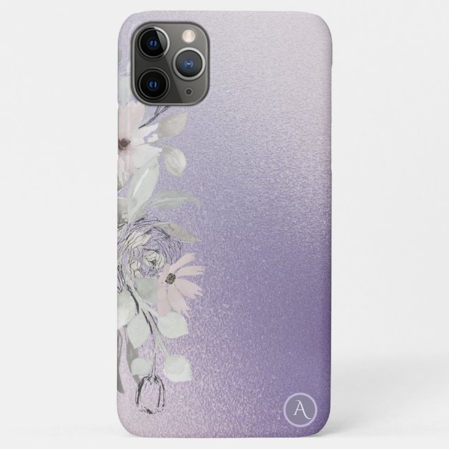 *~* Monogram Iridescent Muted Pastel Gradient Case-Mate iPhone Case (Back)