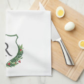 Monogram it! Christmas Crest Kitchen Towel (Quarter Fold)