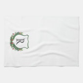 Monogram it! Christmas Crest Kitchen Towel (Horizontal)