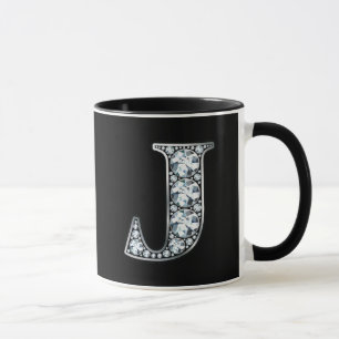 Monogram J Faux Diamond  Mug