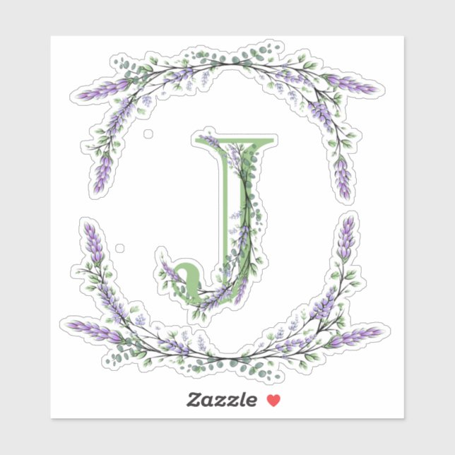 Monogram J Lavender Eucalyptus (Sheet)