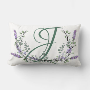 Monogram J Lavender Eucalyptus Lumbar Cushion