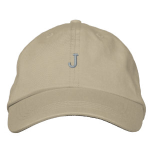 Monogram J Letter printed Initial Embroidered Hat