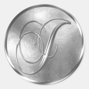 Monogram J NONMETALLIC Silver Envelope Seal