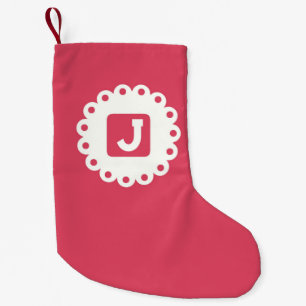 MONOGRAM "J" SMALL CHRISTMAS STOCKING
