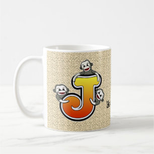 Monogram J Sock Monkey Mug