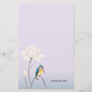 Monogram Japanese Vintage Kingfisher Stationery