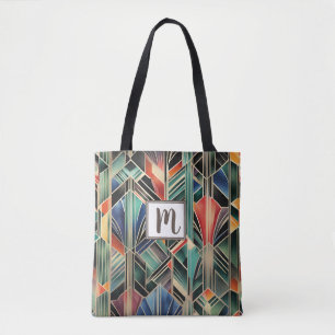 Monogram Jazzy Geometric Elegant Classic Boho Tote Bag