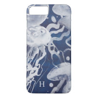 Monogram | Jellyfish on Navy Background