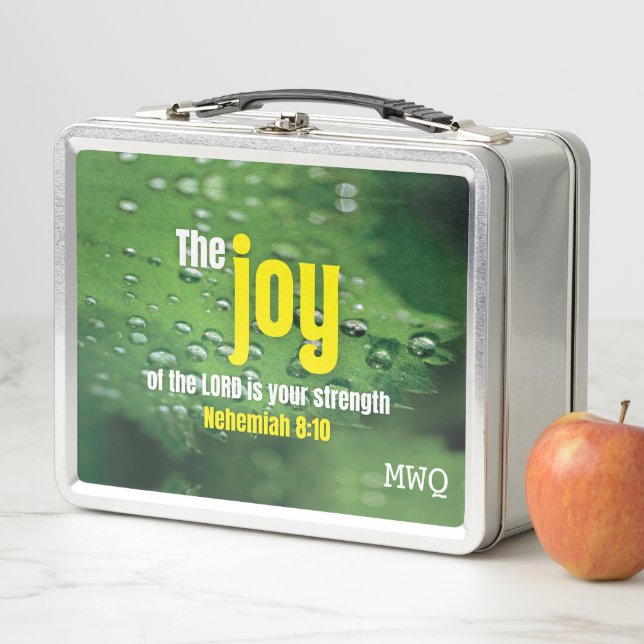 Monogram JOY OF THE LORD Inspirational Christian Metal Lunch Box (In Situ)