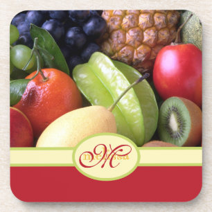 Monogram Juicy Natural Delicious Ripe Fresh Fruits Coaster