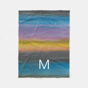 Monogram Juniper Mist I Fleece Blanket
