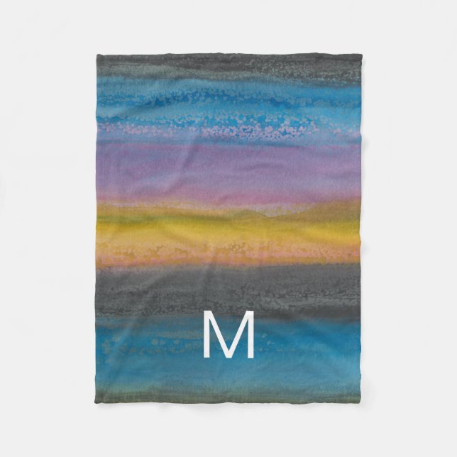 Monogram | Juniper Mist I Fleece Blanket (Front)