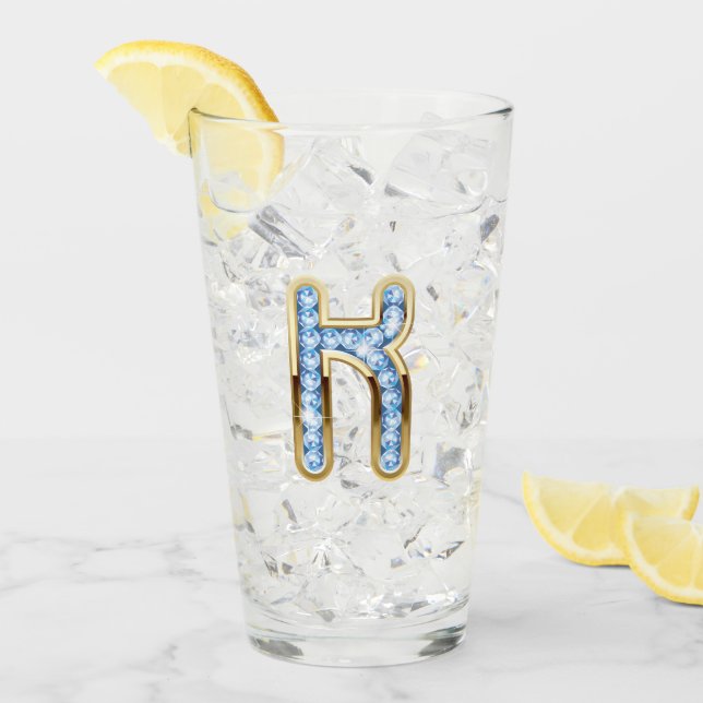 Monogram K - 16 oz Glass  (Front Ice)