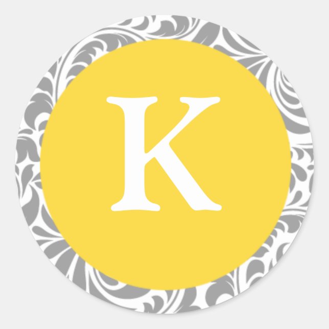 Monogram K Canary Yellow Customisable Seals For We (Front)