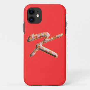 Monogram K in Roses Pattern Iphone 5 Case