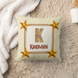 Monogram K Initial Star Country Patchwork Keepsake Cushion