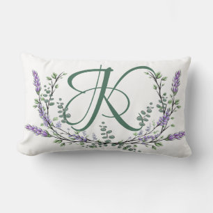 Monogram K Lavender Eucalyptus Lumbar Cushion