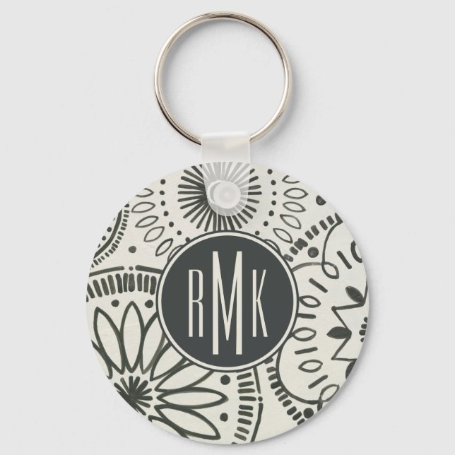 Monogram | Kami Abstract Pattern Key Ring (Front)