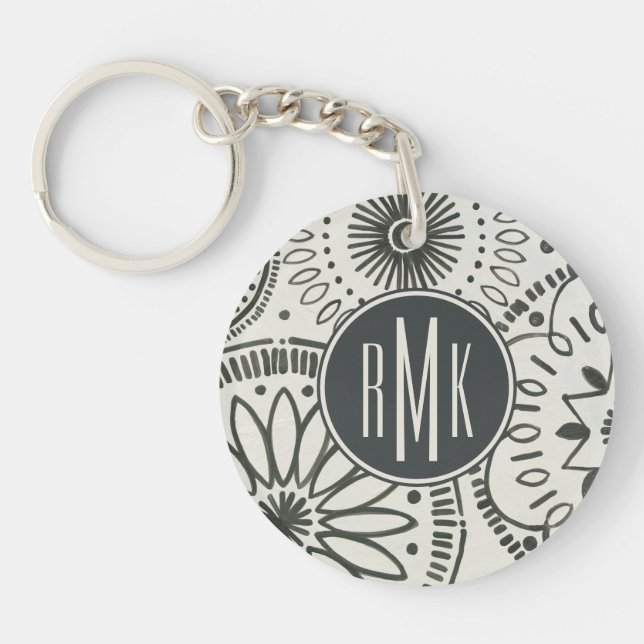 Monogram | Kami Abstract Pattern Key Ring (Front)