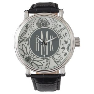 Monogram   Kami Abstract Pattern Watch