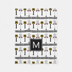 Monogram Kids Train Signals Fleece Blanket