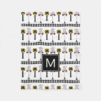 Monogram | Kids Train Signals Fleece Blanket