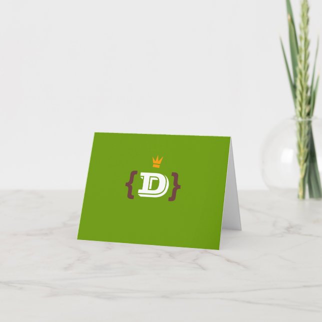 Monogram King "D" Notecard (Front)