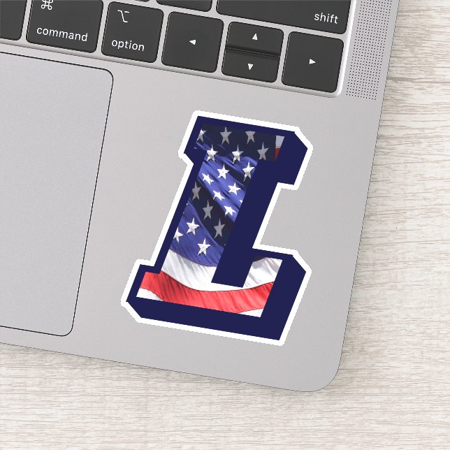 Monogram L American Flag Letter L Initial USA (Detail)