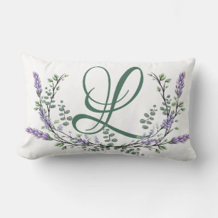 Monogram L Lavender Eucalyptus Lumbar Cushion